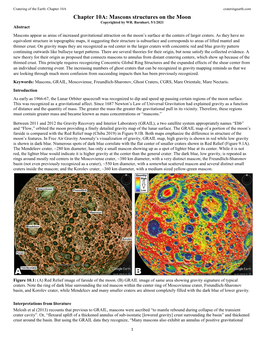 Chapter 10A Crateringearth.Com Chapter 10A: Mascons Structures on the Moon Copyrighted by WR