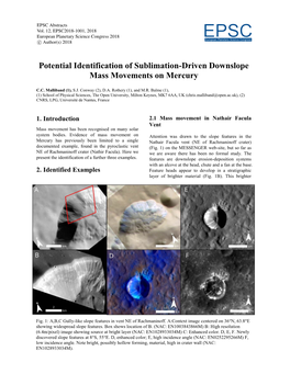 EPSC2018-1001, 2018 European Planetary Science Congress 2018 Eeuropeapn Planetarsy Science Ccongress C Author(S) 2018