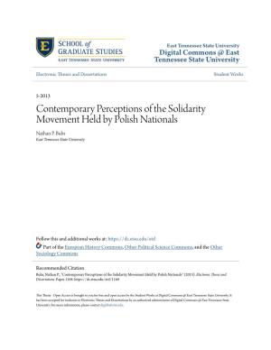 Contemporary Perceptions of the Solidarity Movement Held by Polish Nationals Nathan P