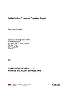 Canadian Technical Report of Fisheries and Aquatic Sciences 2946