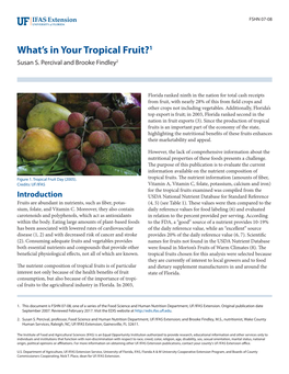 What's in Your Tropical Fruit?1