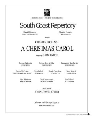 A CHRISTMAS CAROL Adapted by JERRY PATCH