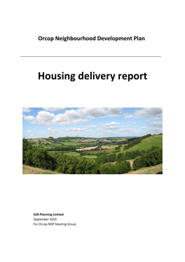 Orcop NDP Housing Delivery Report September 2020