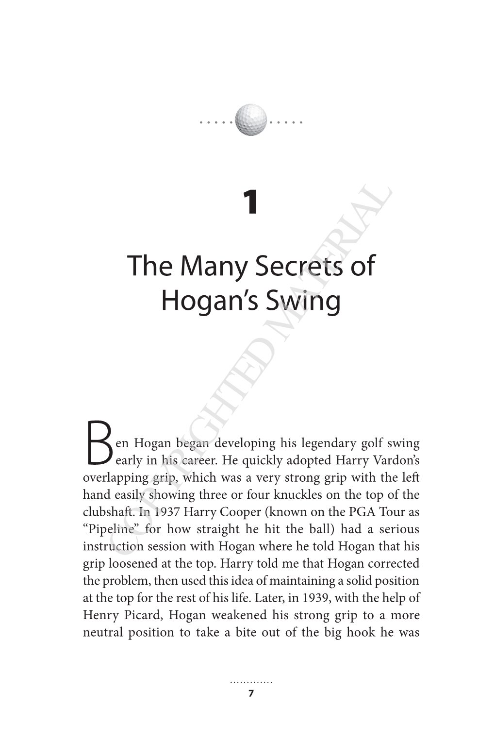 B En Hogan Began Developing His Legendary Golf Swing