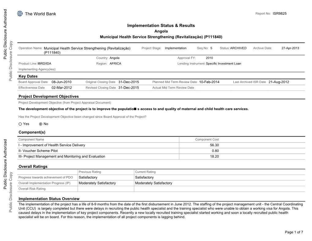 World Bank Document