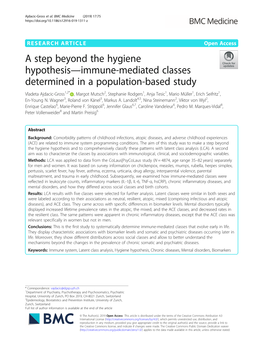 A Step Beyond the Hygiene Hypothesis—Immune-Mediated Classes
