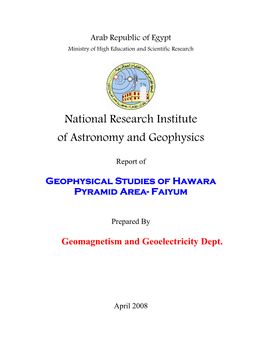 Geophysical Studies of Hawara Pyramid Area- Faiyum