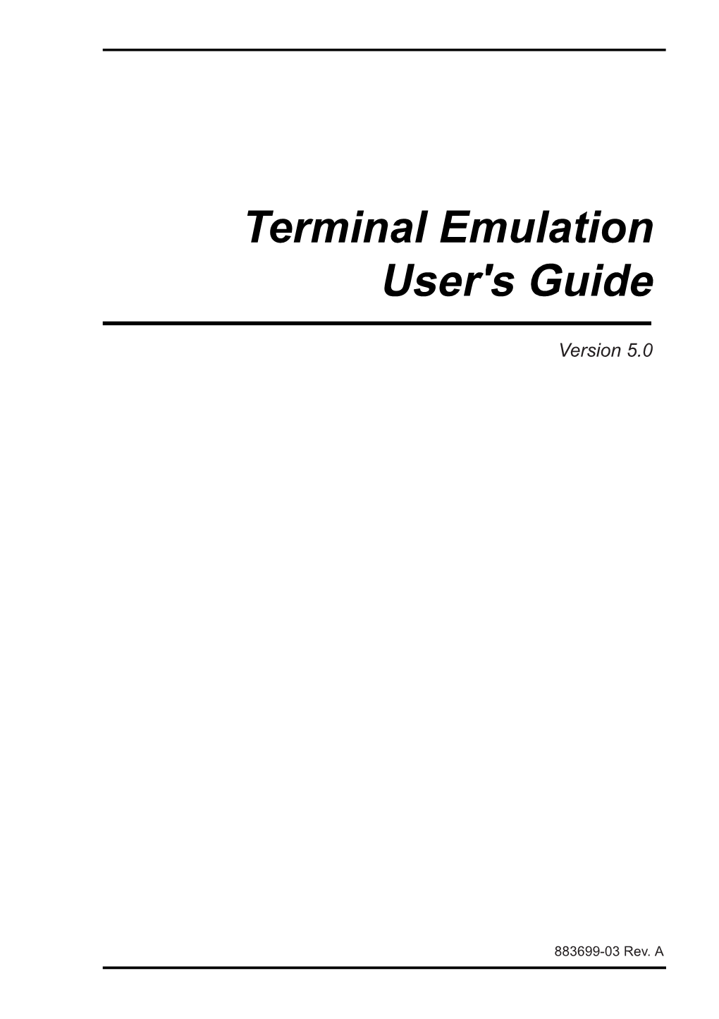 Terminal Emulation User's Guide