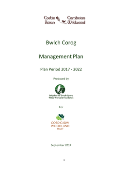 Bwlch Corog Management Plan 2017-2022