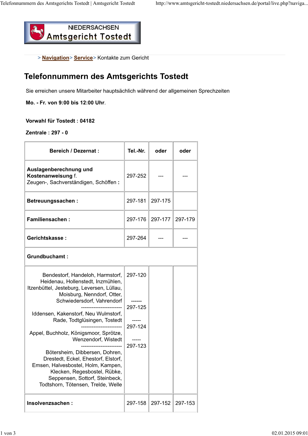 Telefonnummern Des Amtsgerichts Tostedt | Amtsgericht Tostedt