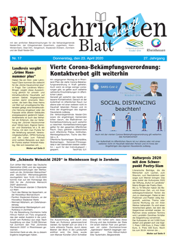 Nachrichtenblatt Nr. 17 Vom 23. April 2020