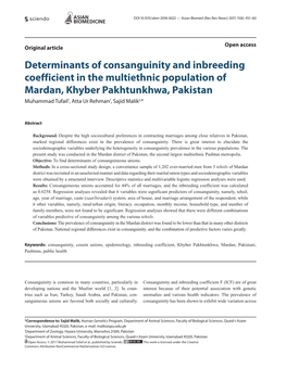Determinants of Consanguinity and Inbreeding Coefficient in The
