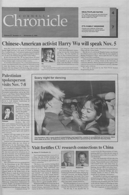 Chinese-American Activist Harry Wu Will Speak Nov. 5 Harry Wu, a Man Whose Life Has Become Emblematic of the Death Penalty