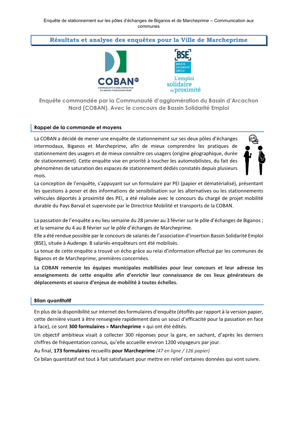 Résultats Et Analyse Des Enquêtes Pour La Ville De Marcheprime