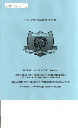 Using Tree Ring Analysis to Determine Fire History in the Oklahoma Ozarks