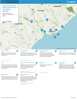 What Spot Off the Beaten Path Would You Show a Tourist? Recommendations from @Metromorning Followers on Twitter