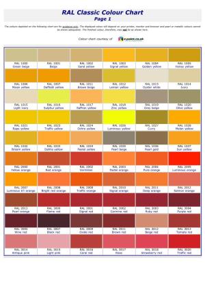 Ral Colour Chart.Pdf