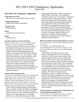 2011-2012 SAF Contingency Application Public User