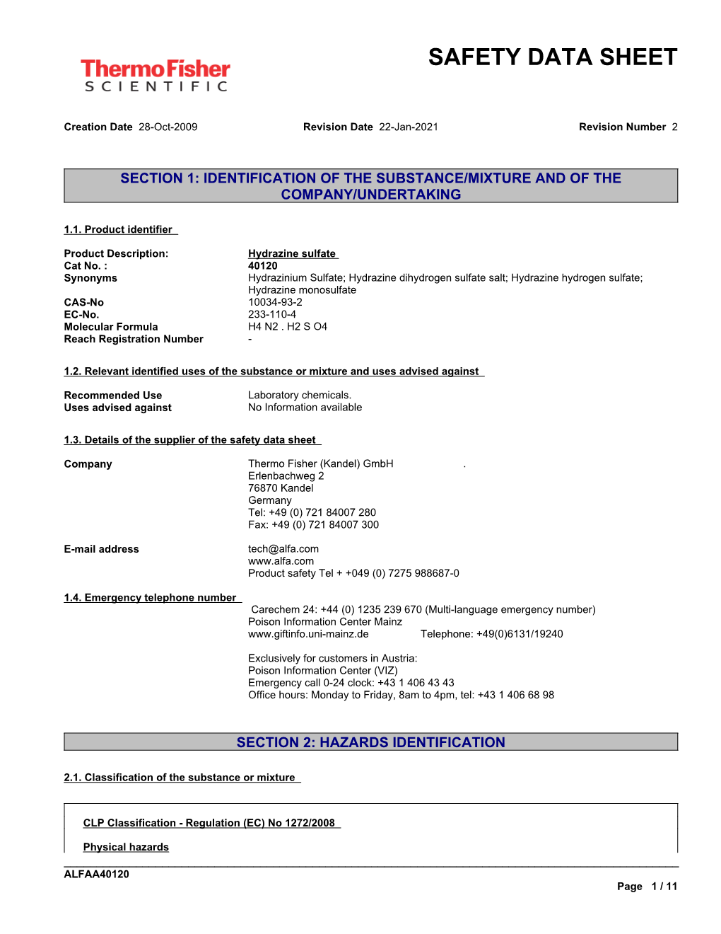 Safety Data Sheet