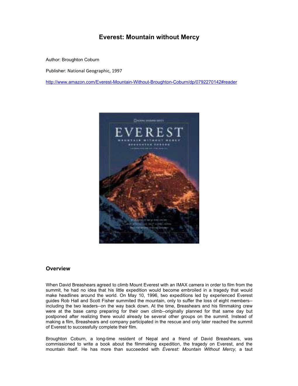 Everest: Mountain Without Mercy