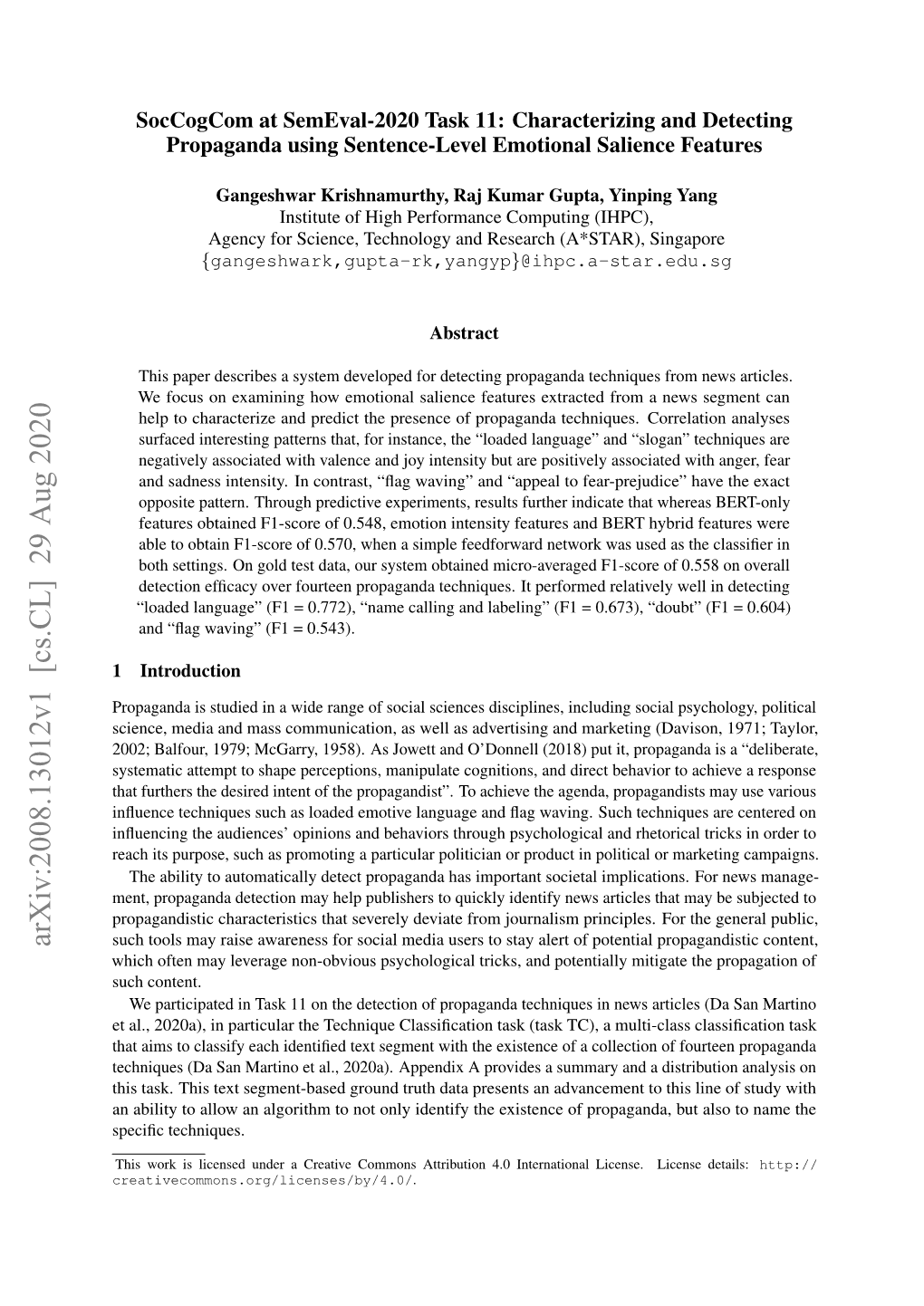 Arxiv:2008.13012V1 [Cs.CL] 29 Aug 2020