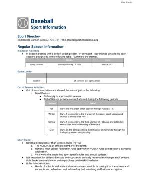 Baseball Sport Information