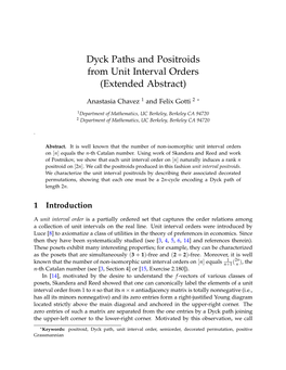 Dyck Paths and Positroids from Unit Interval Orders (Extended Abstract)