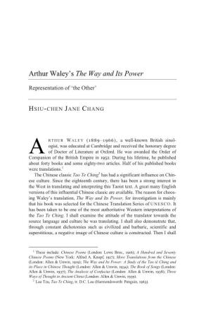 Arthur Waley's the Way and Its Power