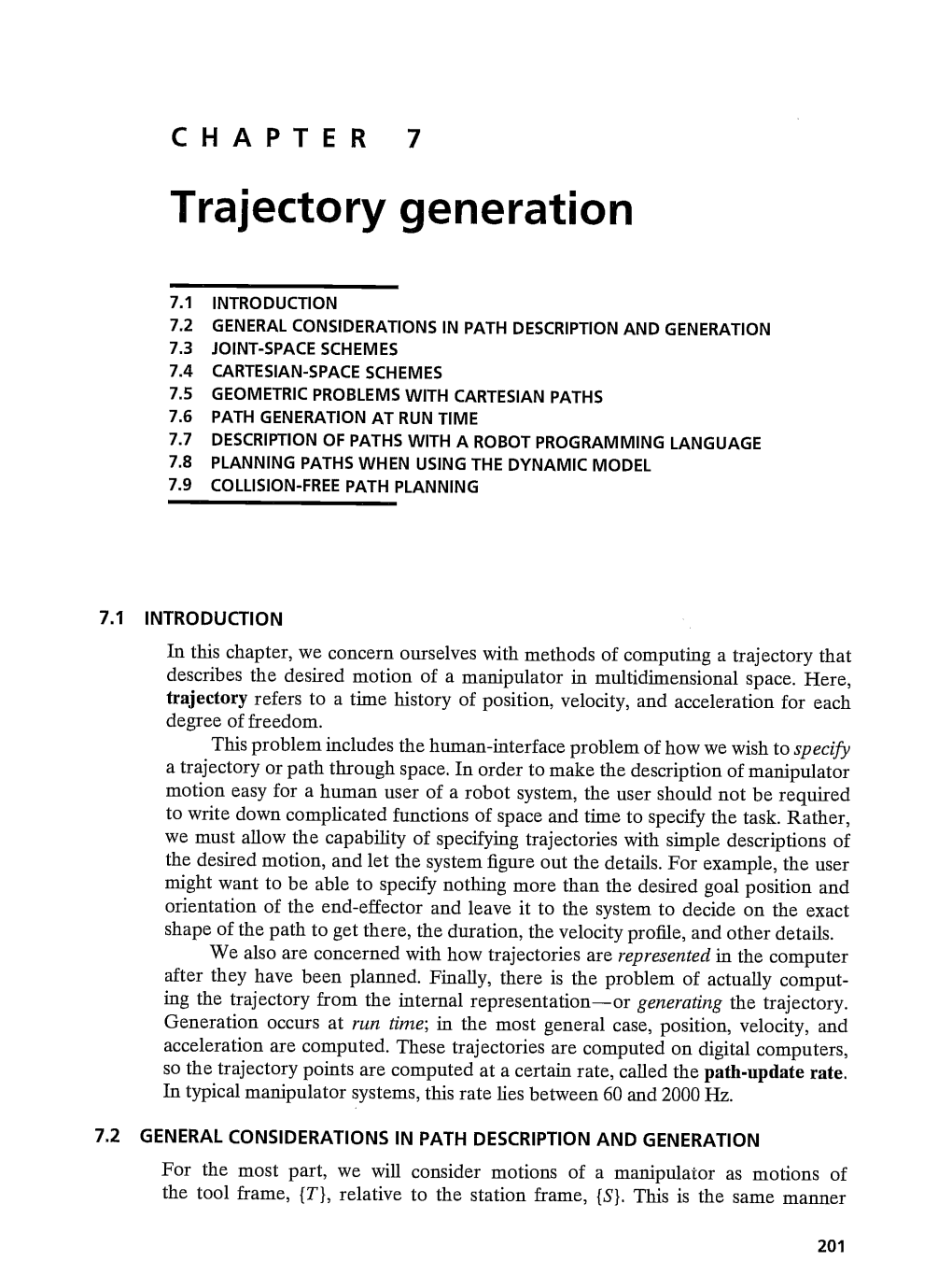 Trajectory Generation