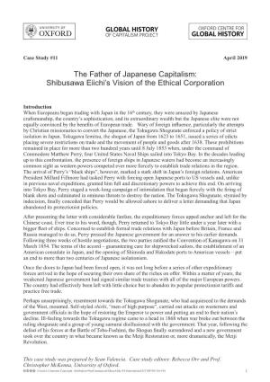 The Father of Japanese Capitalism: Shibusawa Eiichi's Vision of The
