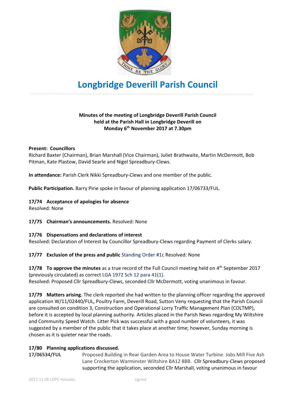 Longbridge Deverill Parish Council