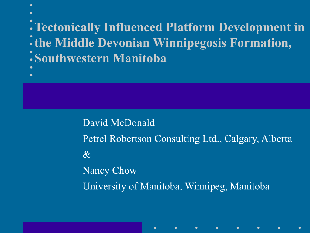 Lithofacies Analysis of the Devonian Elm Point and Winnipegosis