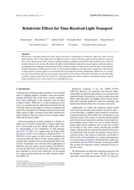 Relativistic Effects for Time-Resolved Light Transport