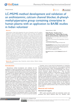 LC-MS/MS Method Development and Validation of an Antihistaminic