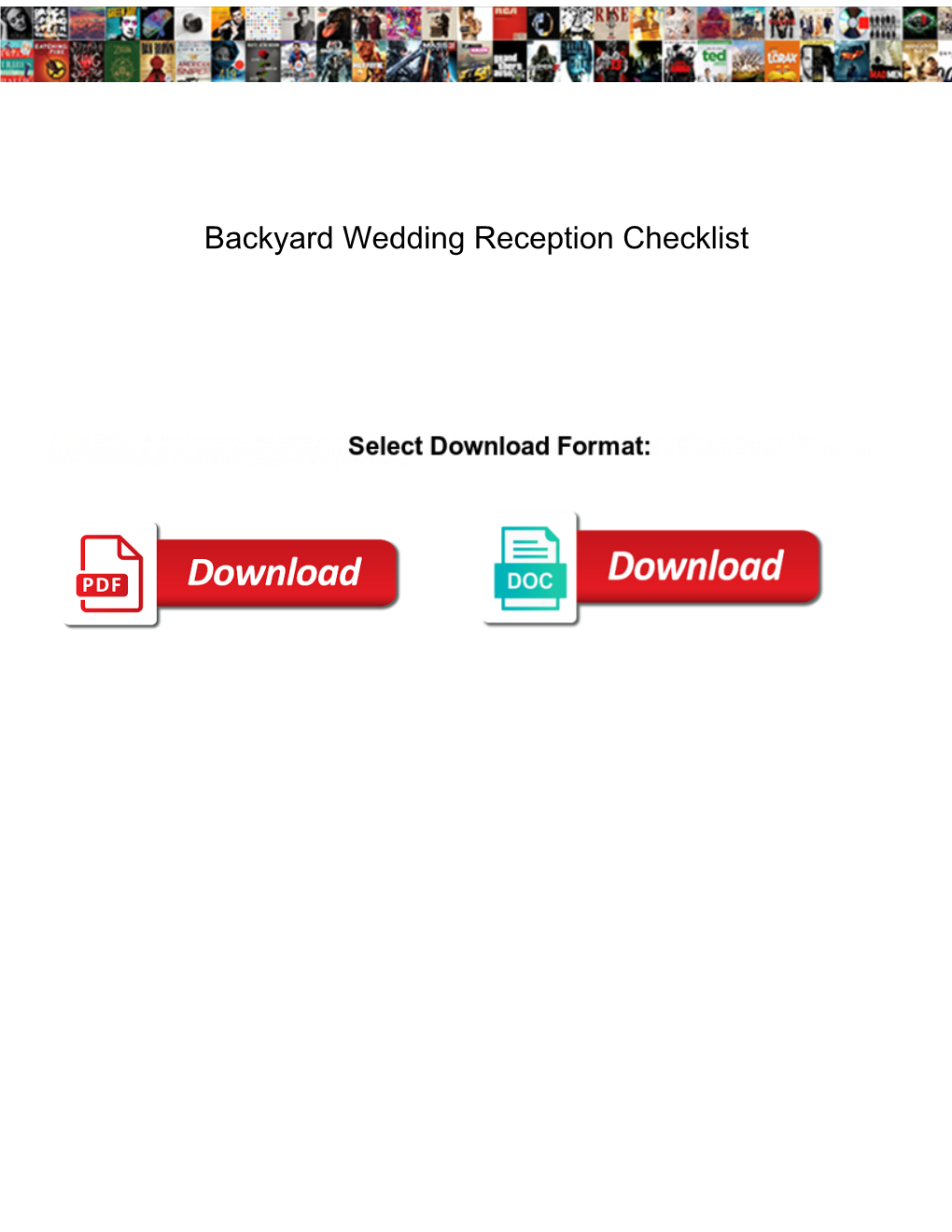 Backyard Wedding Reception Checklist
