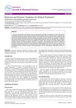 Hormones and Nocturia