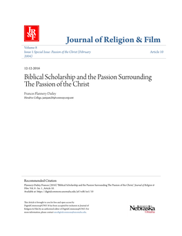Biblical Scholarship and the Passion Surrounding the Passion of the Christ