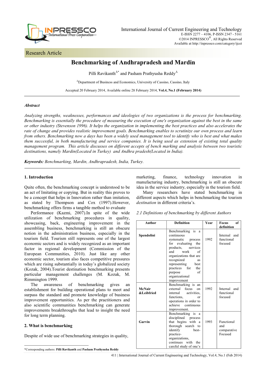 Benchmarking of Andhrapradesh and Mardin