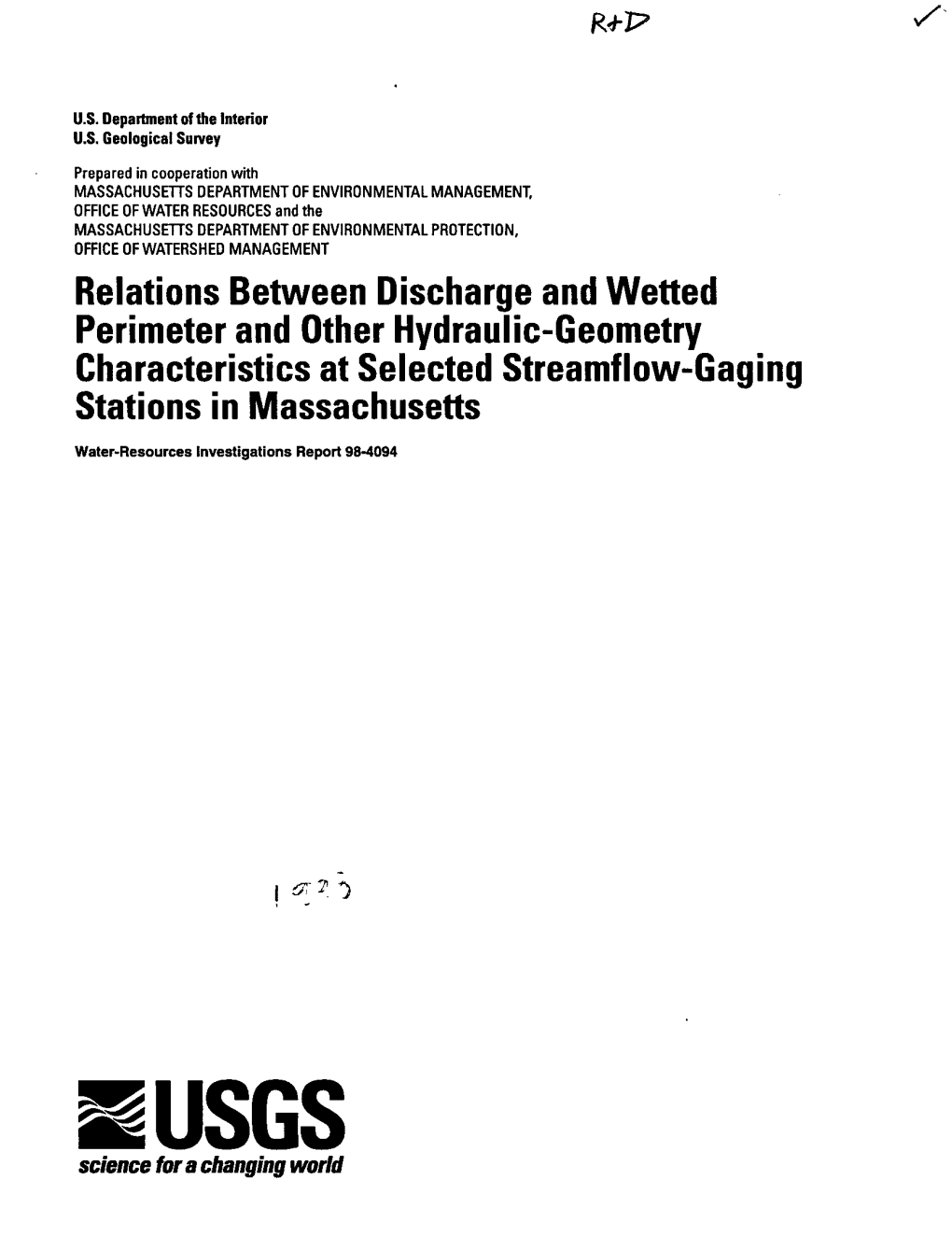 Relations Between Discharge and Wetted Perimeter and Other Hydraulic-Geometry Characteristics
