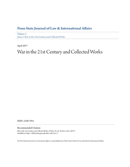 War in the 21St Century and Collected Works