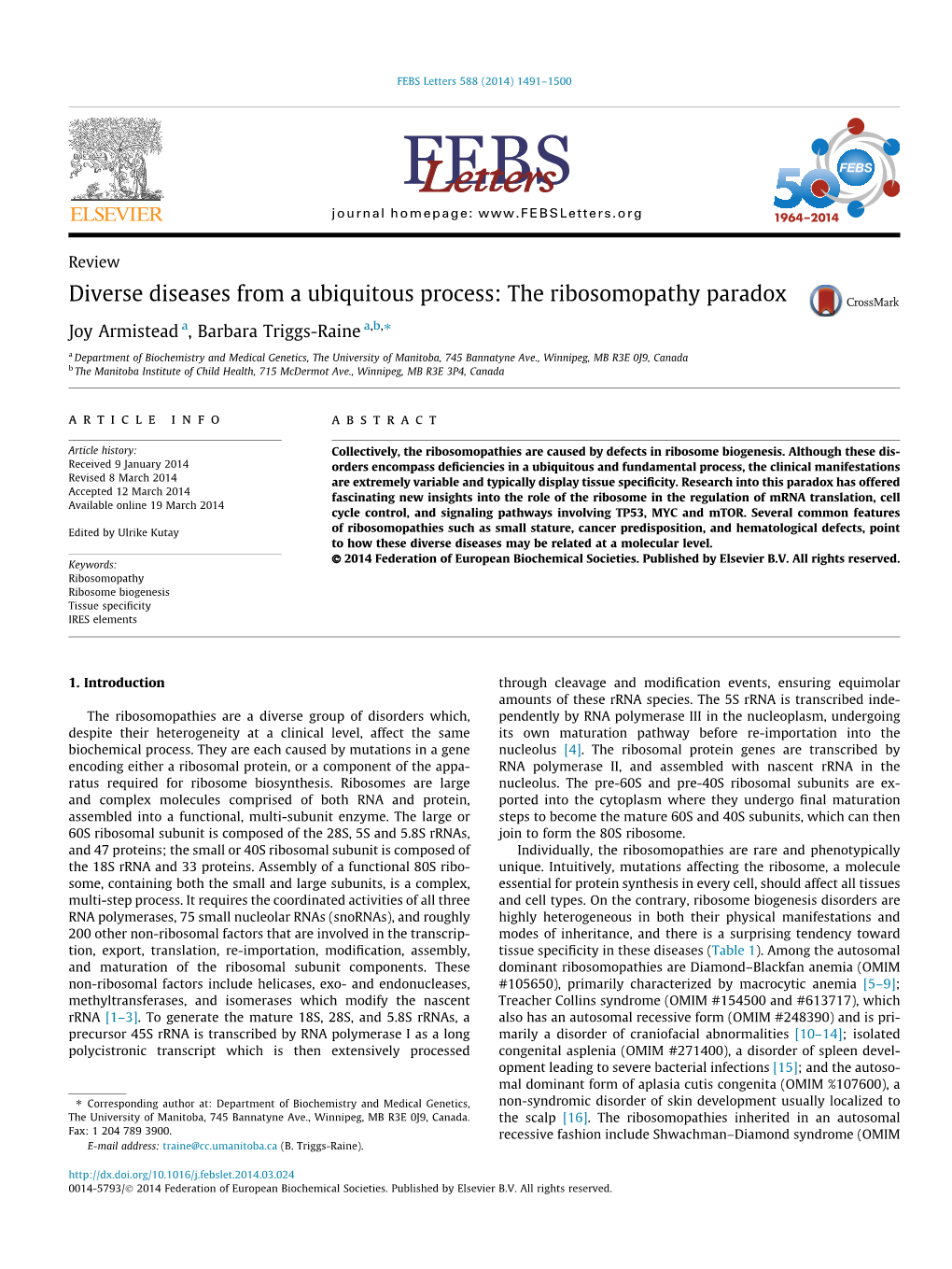 The Ribosomopathy Paradox