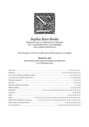 Sophia ∑ Rare Books