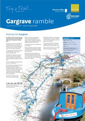 Gargrave Ramble 6.5 Miles (10.6 Km) – Easy Circular Walk