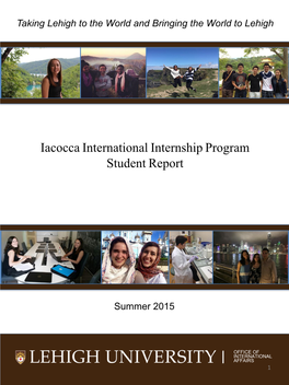 Iacocca International Internship Program Student Report