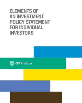 Elements of an Investment Policy Statement for Individual Investors