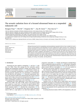 Ultrasonics the Acoustic Radiation Force of a Focused Ultrasound Beam on a Suspended Eukaryotic Cell