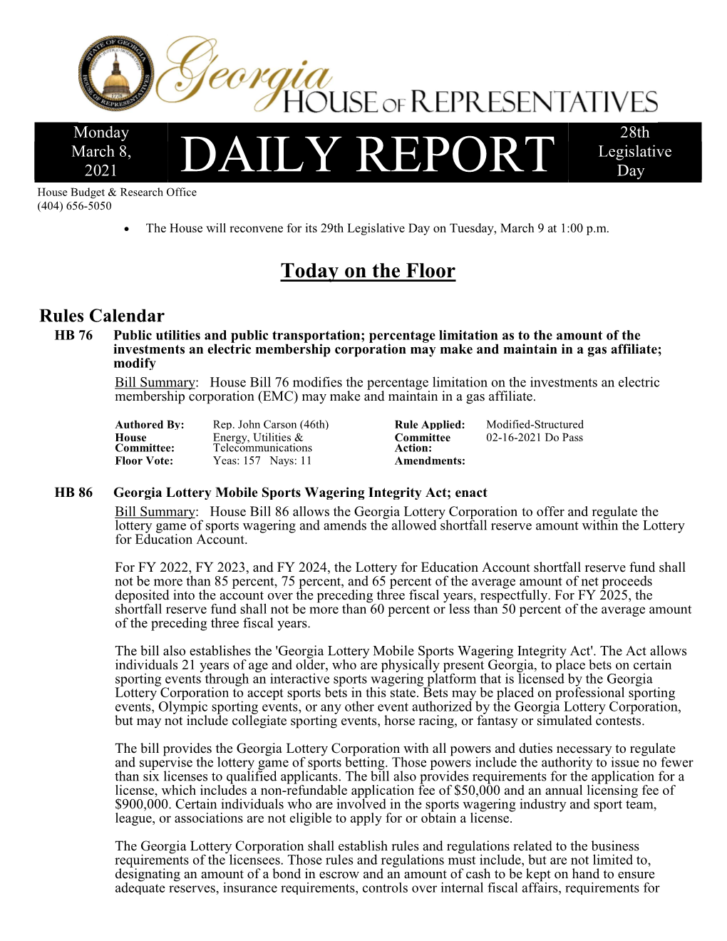 DAILY REPORT 28Th