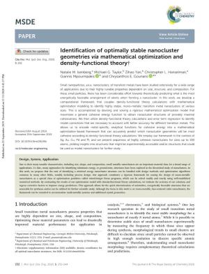 Identification of Optimally Stable Nanocluster Geometries Via