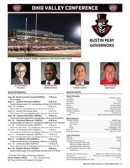 2019 OVC Football Media Guide.Indd