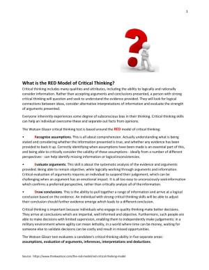 What Is the RED Model of Critical Thinking?